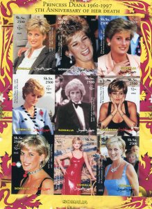 Somalia 2002 PRINCESS DIANA sheet Imperforated Mint (NH)