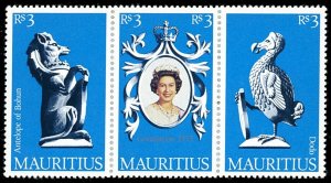 MAURITIUS Scott 464a-c VF/MNH Silver Jubilee Issue - se tenant strip of 3