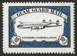 Guam Guard Mail 1981 Local Post LOCKHEED CONSTELLATION Airplane VF-NH, dull gum