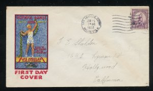 US 718 M=8 Los Angeles Olympics 1932 1st R. E. Bennett Cachet Addr FDC