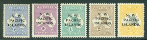 SG 88-92 New Guinea 1915-16. 6d,9d,1/-,2/- & 5/-. Very lightly mounted mint...