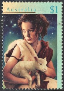 Australia SC#1569 $1.00 Christmas: Shepherd Boy & Lamb Gift (1996) Used