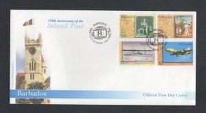 Barbados #1024-27 (2002 Inland Post set) unaddressed PO FDC