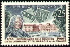 20th Anniv Reunion of Lorraine & Bar With France SC#1157 MNH