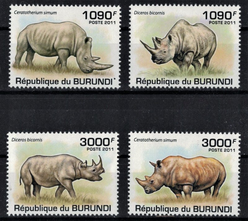 BURUNDI 2011 - Rhinoceros / complete set MNH