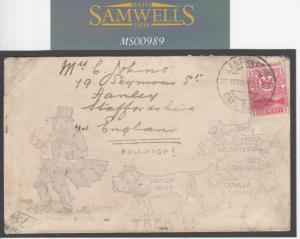 COGH BOER WAR PATRIOTIC COVER *British Bulldogs Hunting Kruger* 1901 MS989