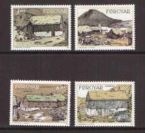 Faroe Islands  #243-246  MNH  1992  traditional houses