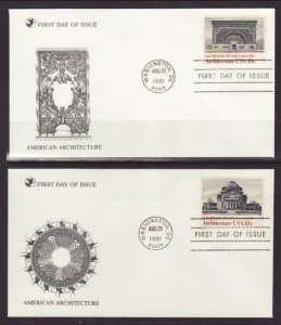 US 1928-1931 Architecture 1981 Readers Digest S/4 U/A FDC