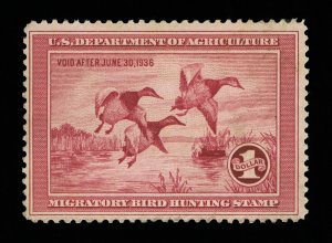 VERY AFFORDABLE GENUINE SCOTT #RW2 F-VF MINT OG H 1935 FEDERAL DUCK STAMP #13157