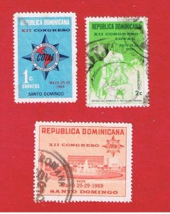 Dominican Republic #653-655  VF used   COTAL    Free S/H