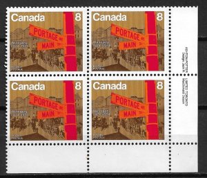 1974 Canada 633 Winnipeg Centennial MNH PB4