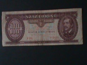 HUNGARY-1984-NATIONAL BANK-$100 FORINT-CIRCULATED-VF-40 YEARS OLD