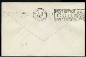#126a part imperf single & #128a part imperf pair 1930  Admiral Canada cover