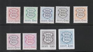 Estonia  Scott#  200-208  MH  (1991 National Arms)