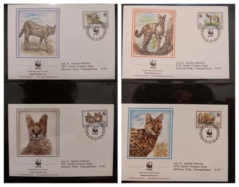 O) 1998 BURUNDI, WWF - WORLD WILDLIFE FUND,  FELIS SERVAL, FDC XF