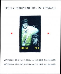 Germany DDR #630, Complete Set, 1962, Space, Never Hinged