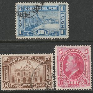 Peru 1897 Sc 154-6 set used/MH