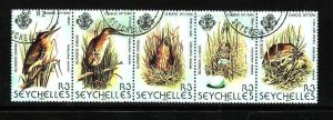 Seychelles-Sc#483- id7-used set-Birds-Chinese Bittern-1982-