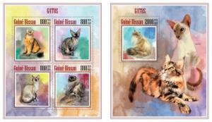 Cats Pets Fauna Domestic Animals Katzen Guinea-Bissau MNH stamp set