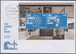 LUXEMBOURG Sc # 1363a-b FDC S/S FAMILY of MAN, PHOTO EXHIBIT at MUSEUM of ART