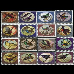 ZAMBIA 1993 - Scott# 623-38 Sunbirds Set of 16 NH