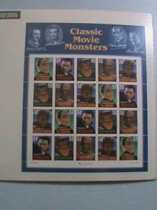 UNITED STATES STAMP:1997-SC#3168-72 CLASSIC MOVIE MONSTERS STAMPS MINT PANEL :