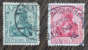 Germany, Scott 67-68. 1902. Both used, never hinged.