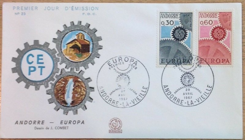 ANDORRA (FRENCH)  FDC EUROPA 1967