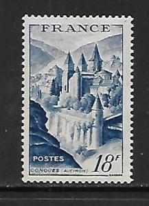 FRANCE, 593, USED, MINT HINGED, VIEW OF CONQUES