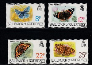 Guernsey # 218-221, Butterflies, Mint NH, 1/2 Cat.