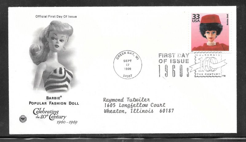 Just Fun Cover #3188I FDC Postal Commemorative Society SEPT/17/1999 (my4064)