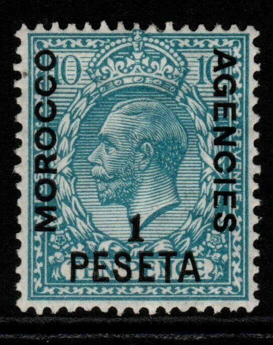 MOROCCO AGENCIES SG135 1914 1p on 10d TURQUOISE-BLUE MTD MINT