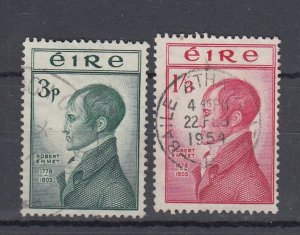 J44154 JL Stamps 1952 ireland set used #149-50 emmet