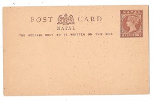 South Africa Natal Postal Stationery Card and Sealed Letter Card 1/2p QV 1p QV