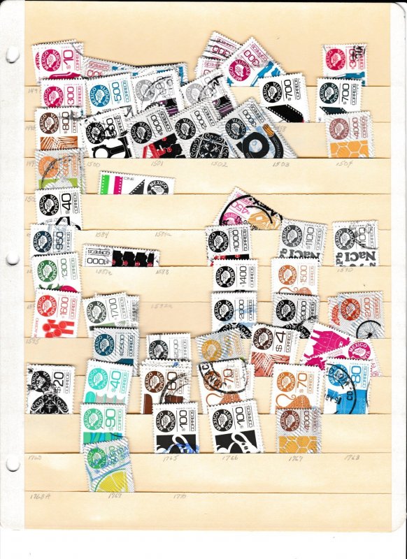Mexico Large Selection of Used Exporta Stamps on 2 Manila Stock Pages