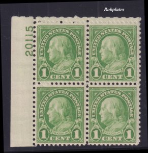 BOBPLATES #632 Franklin Upper Left Plate Block 20115 FVF LH GB 2R 10.5mm B CV=$2