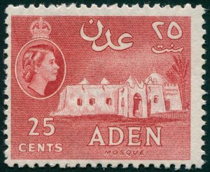 Aden 1956 25c deep rose-red SG55 MNH