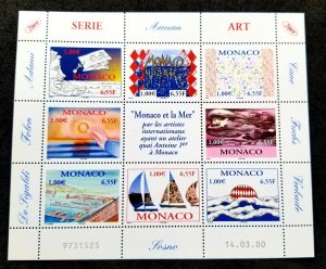 *FREE SHIP Monaco Contemporary Art Sea 2000 Painting Port Nude Girl (ms) MNH