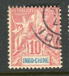 FRENCH INDO-CHINE; 1890s early classic Tablet issue used shade of 10c. value