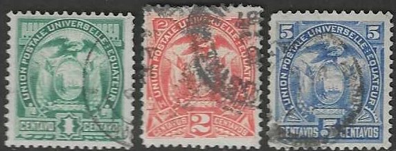 Ecuador 19-22  Used Short set SC: $1.30