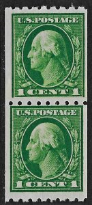 US 1912 Sc. #410 NH paste-up pair Cat. Val. $32.50