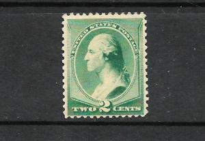 US 1887  2c  GREEN  MLH    Sc 213