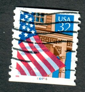 US #2913 Flag over Porch Used PNC Single plate #66646