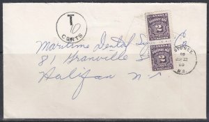 Canada - Mar 1960 Sydney, NS 4c Postage Due Cover