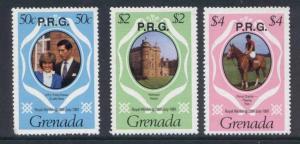 Grenada O11,4,6 MNH Prince Charles, Princess Diana, Wedding, Horse