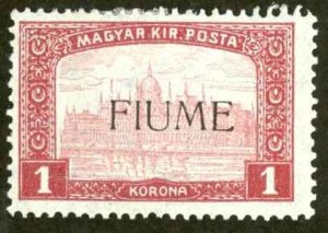 Fiume Sc# 16 MH 1918 1k Hungary Overprint