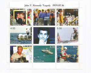 TADZHIKISTAN - 1999 - John F Kennedy Jnr - Perf 8v Sheet - M L H - Private Issue