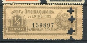 ARGENTINA; Early 1900s classic Fiscal local issue used hinged 1/2c. value