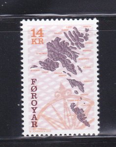 Faroe Islands 343 Set MNH Map (B)