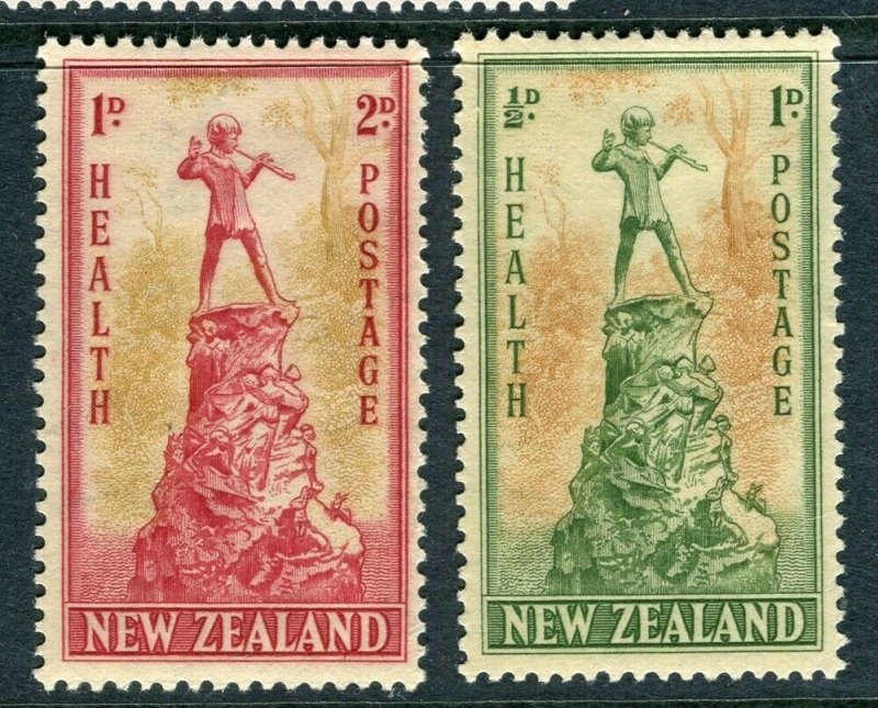 NEW ZEALAND; 1945 early GVI Health Stamps fine mint hinged SET